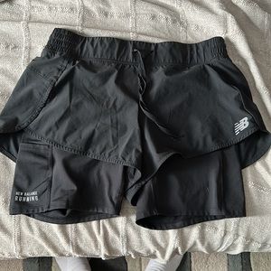 New Balance Women's Impact Run 2 in 1 Short, Size M, Black